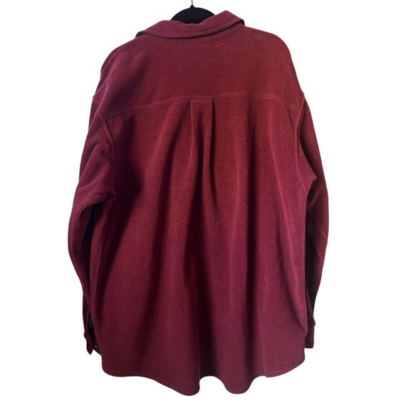 The North Face Button Fleece Shirt Shacket, Dark Red Size: Large - Picture 2 of 4